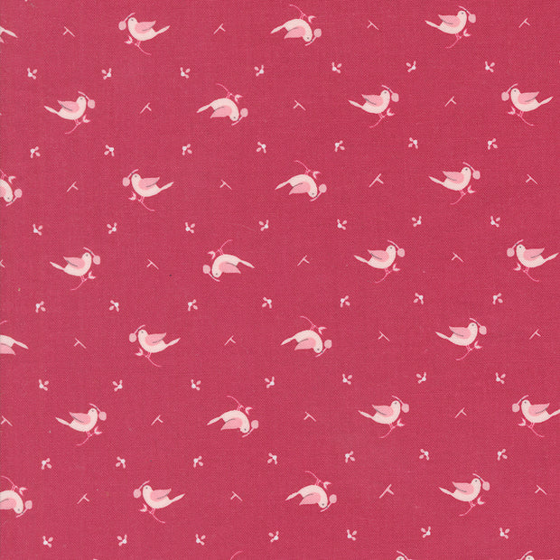 Moda Fabrics - Hollyhocks Roses Geranium Red 1/2m