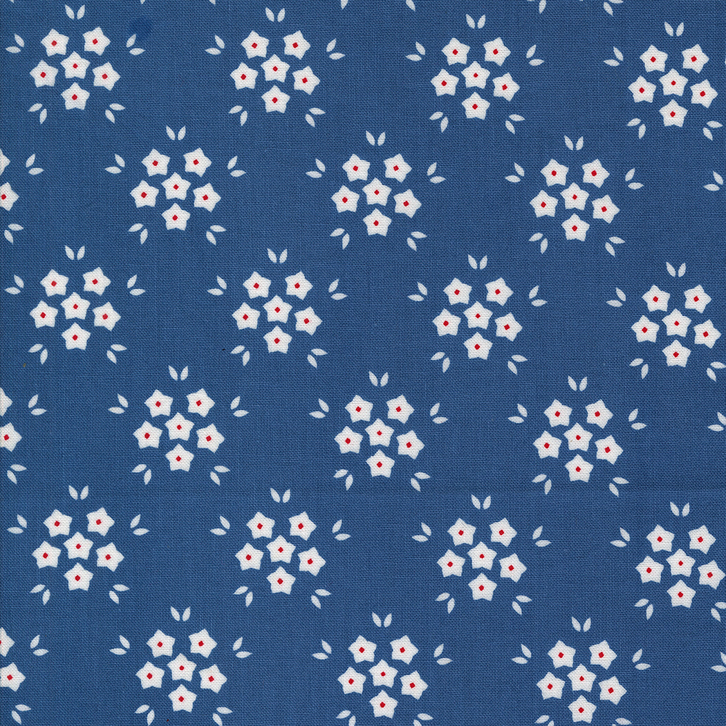 Moda Fabrics - Hollyhocks Roses Bluebell Flower Puffs 1/2m