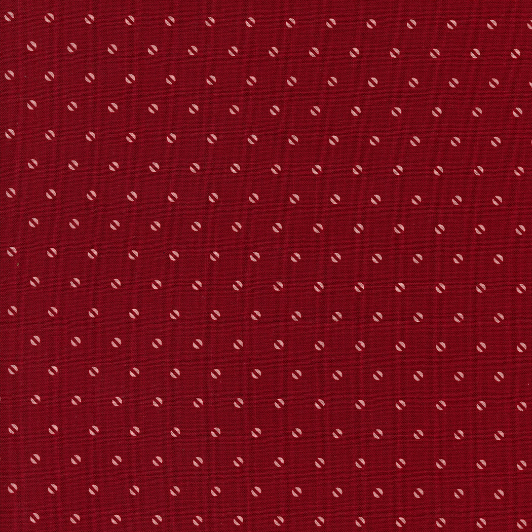 Moda Fabrics - Hollyhocks Roses Geranium Red Seed Dots 1/2m