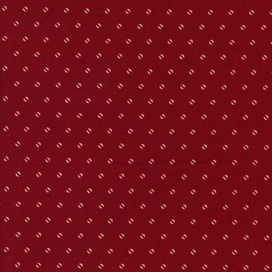 Moda Fabrics - Hollyhocks Roses Geranium Red Seed Dots 1/2m