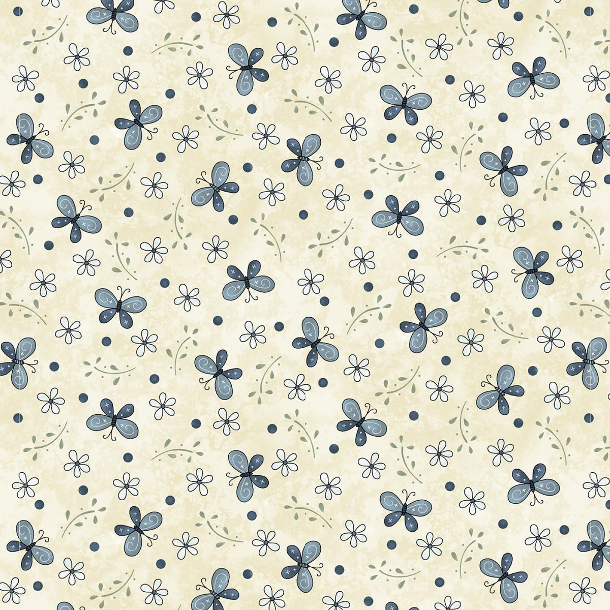 Butterflies and Blooms Cream 1/2m