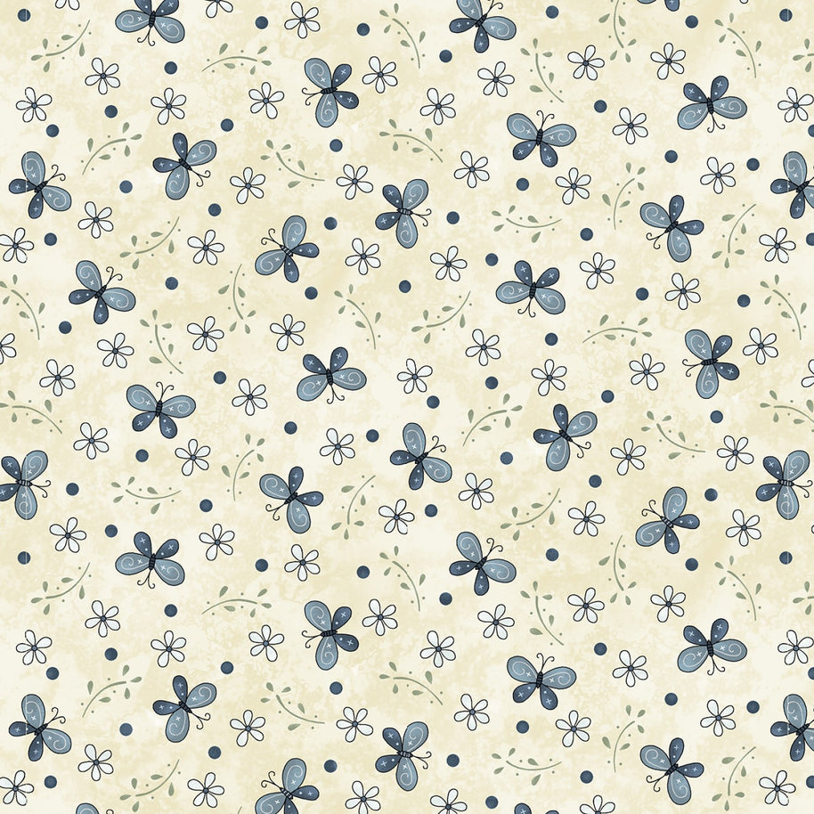 Butterflies and Blooms Cream 1/2m