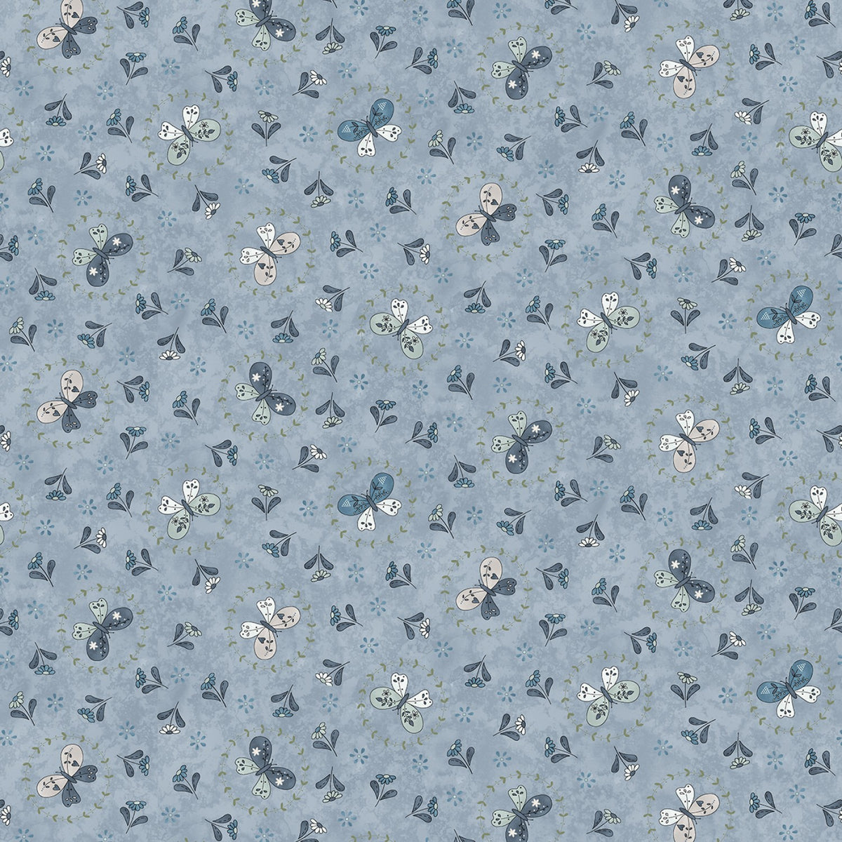 Butterflies and Blooms Lt Blue 1/2m