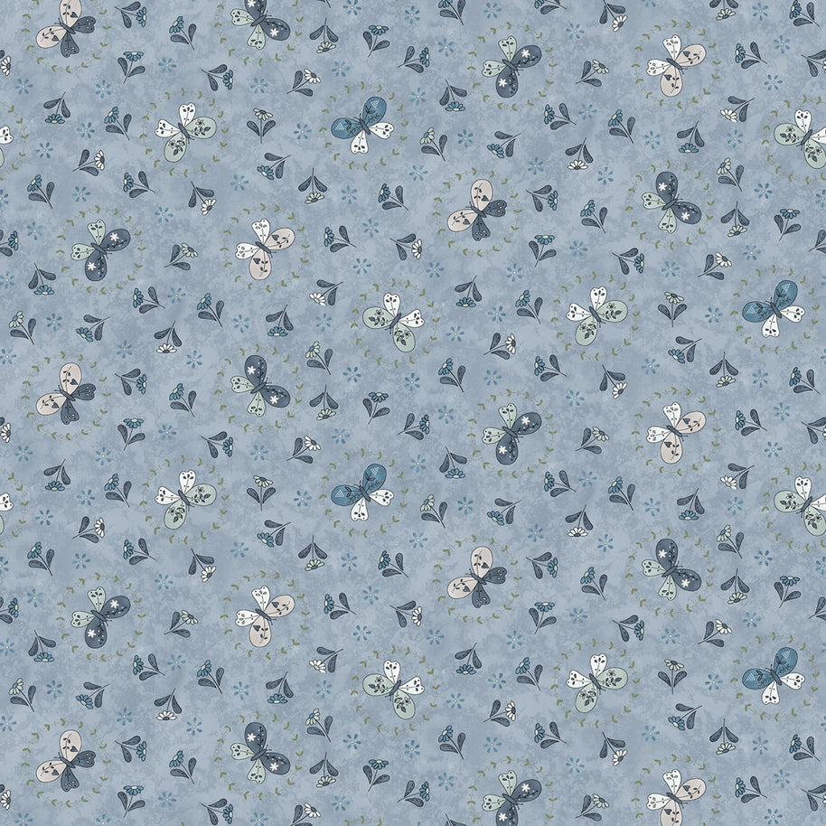 Butterflies and Blooms Lt Blue 1/2m