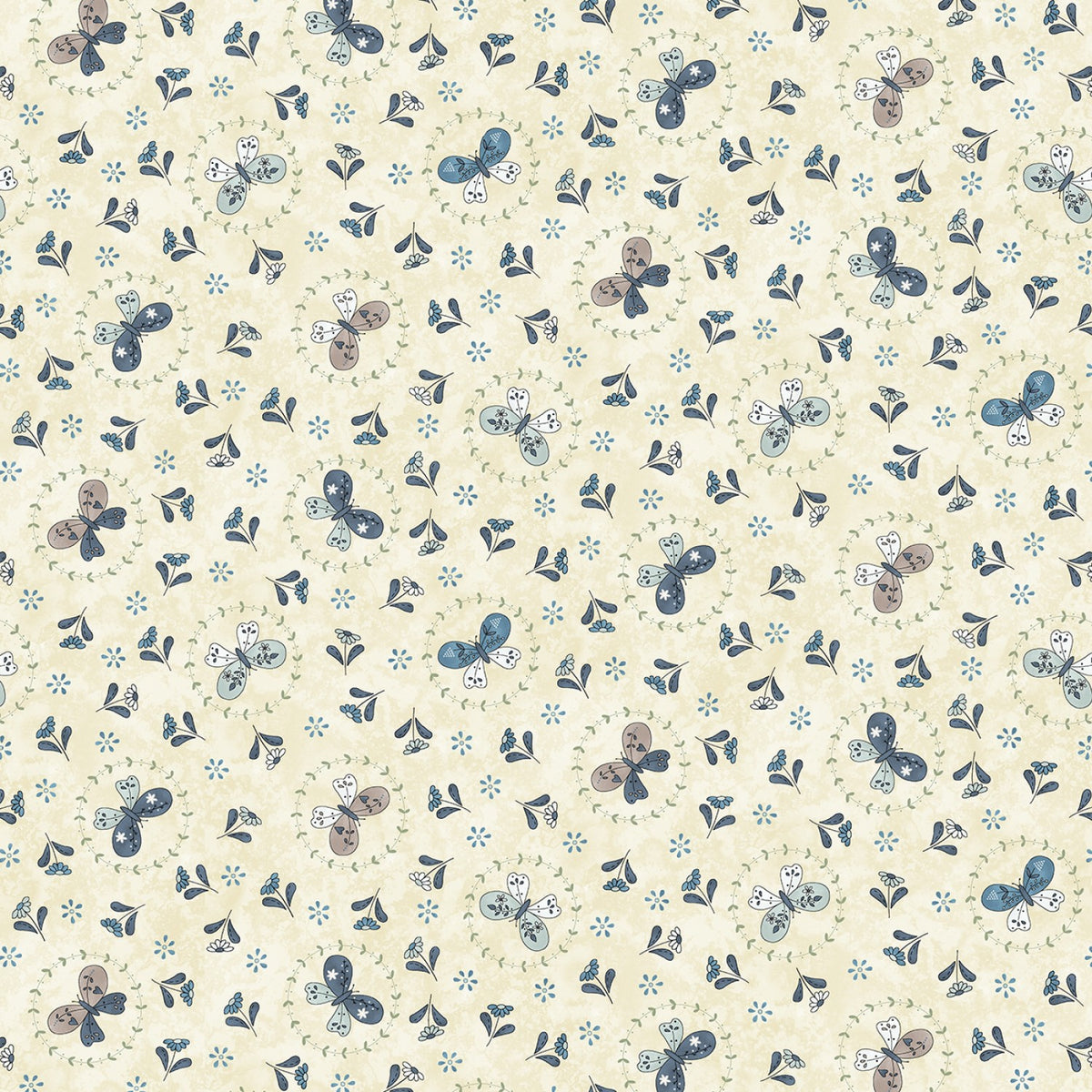 Butterflies and Blooms Cream 1/2m