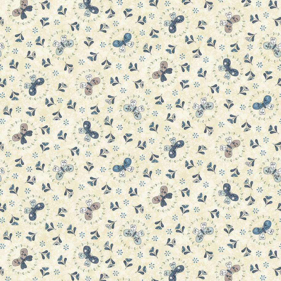 Butterflies and Blooms Cream 1/2m