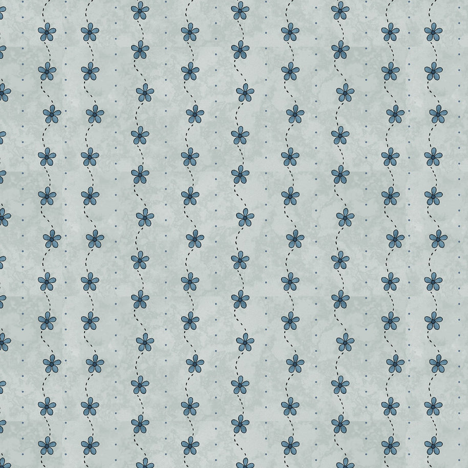 Butterflies and Blooms Lt Blue 1/2m