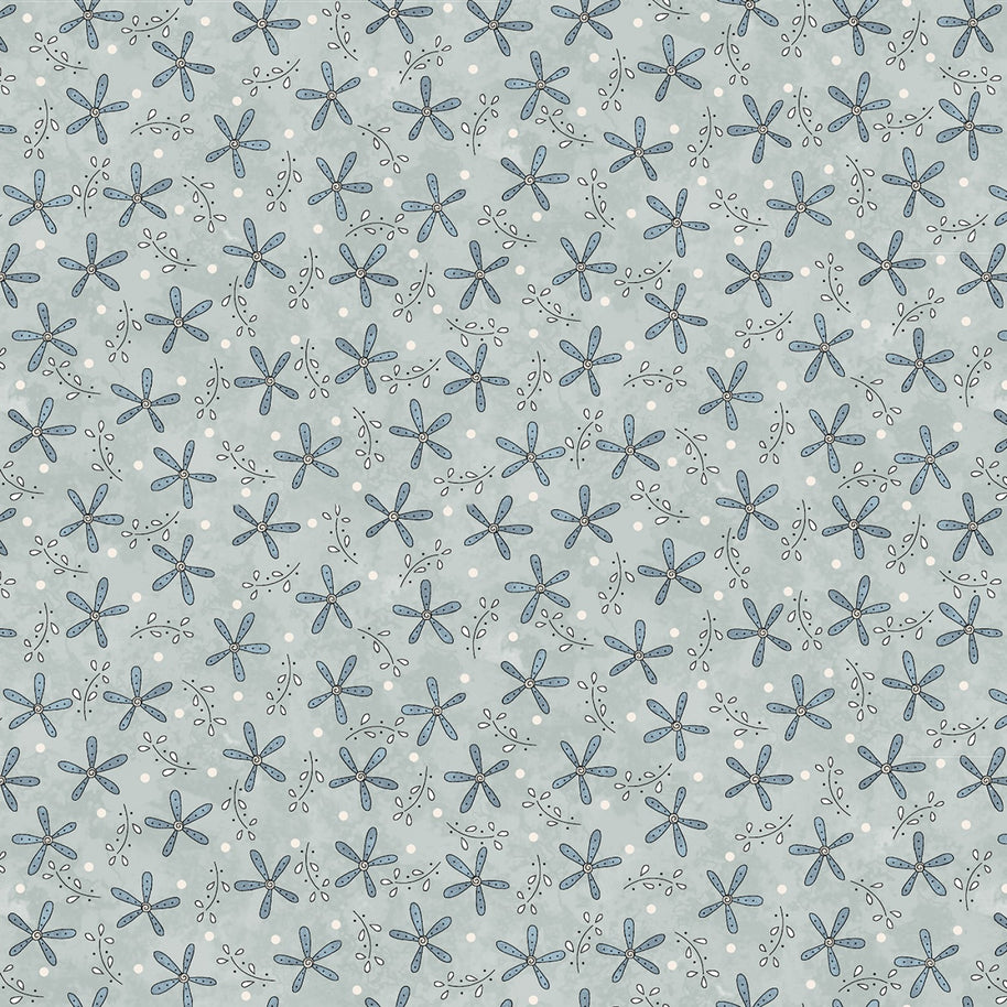 Butterflies and Blooms Lt Blue 1/2m