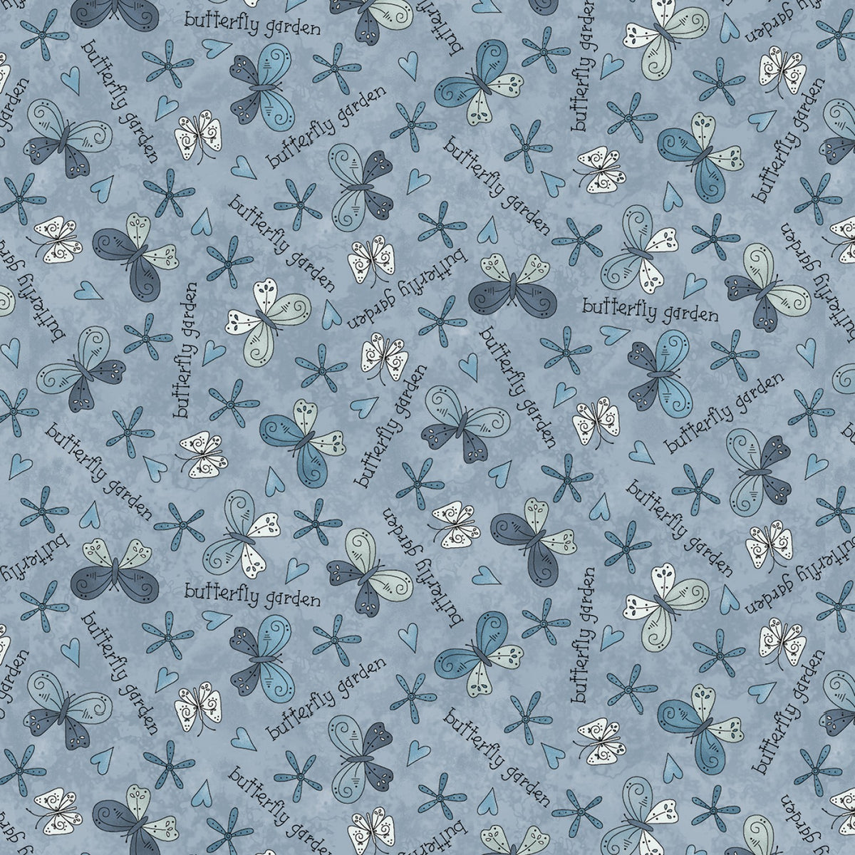 Butterflies and Blooms Lt Blue 1/2m