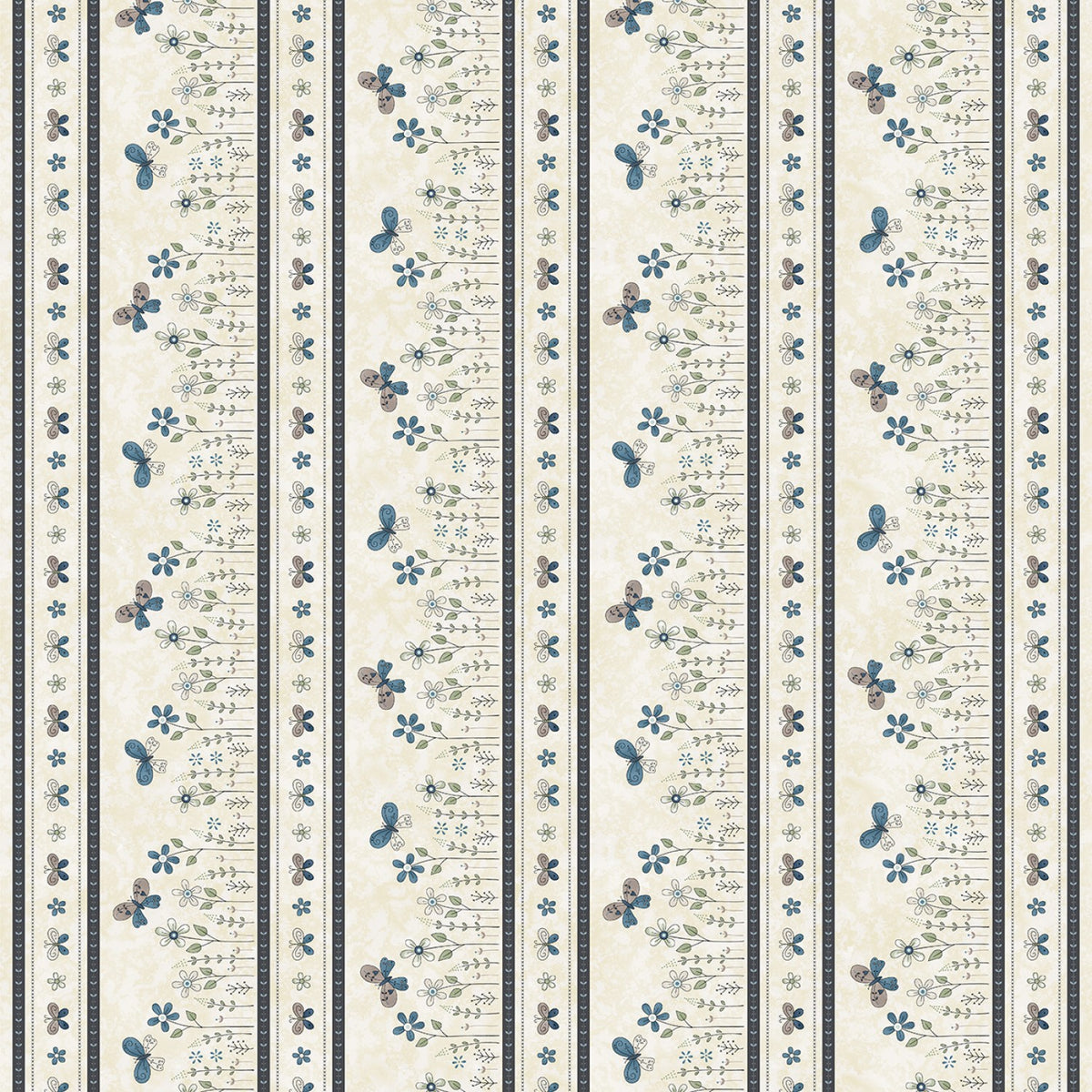 Butterflies and Blooms Cream 1/2m