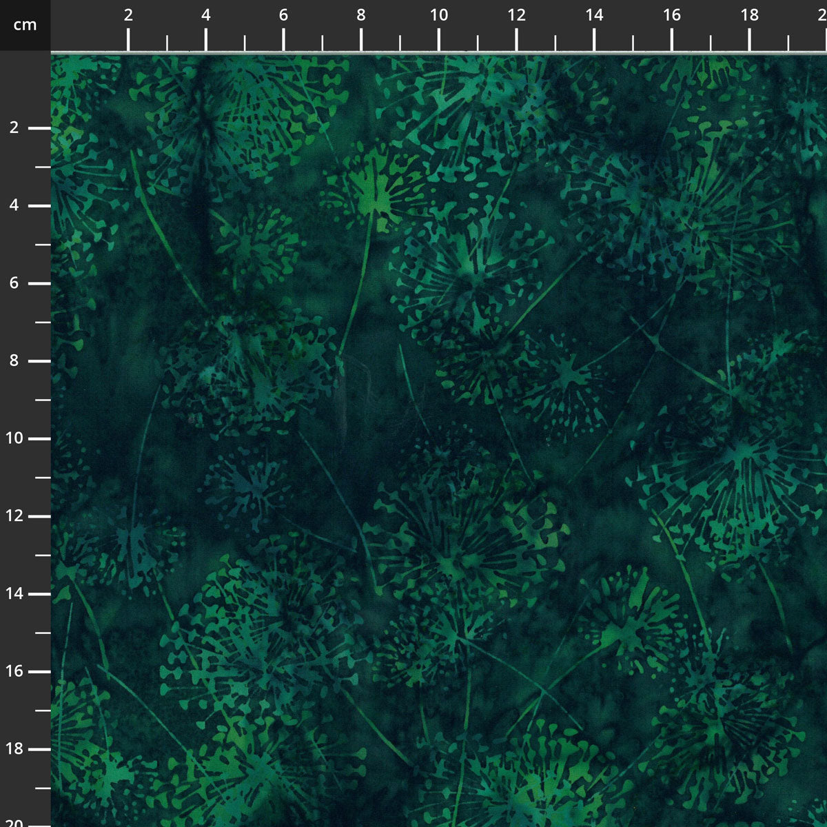 Dandelions at Dusk Batiks Deep Emerald
