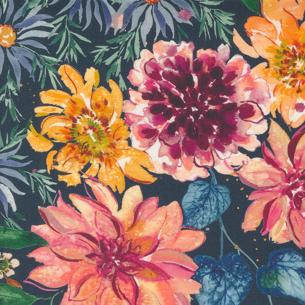 Moda Fabrics - Floribunda Midnight 1/2m