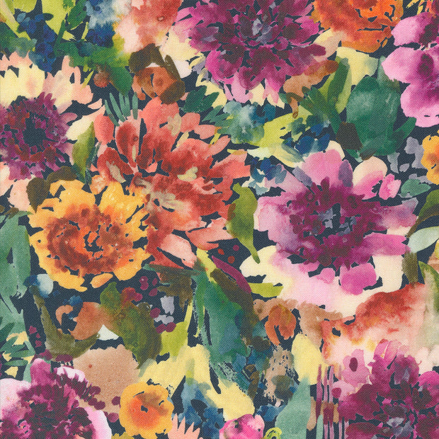 Moda Fabrics - Floribunda Midnight 1/2m