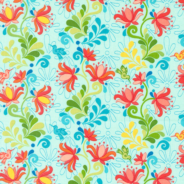 Moda Fabrics - Land of Enchantment Green Aqua 1/2m
