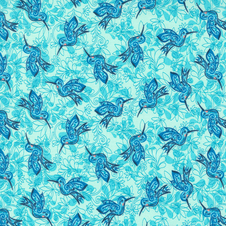 Moda Fabrics - Land of Enchantment Green Aqua 1/2m