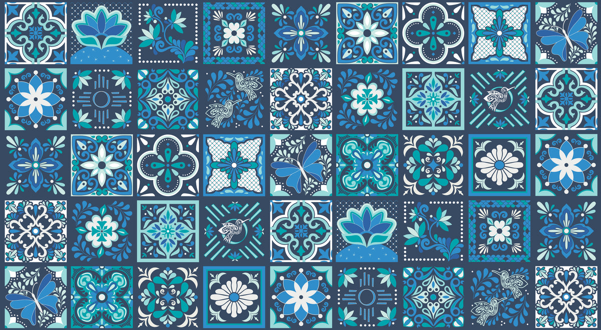 Moda Fabrics - Land of Enchantment Blue Aqua 1/2m