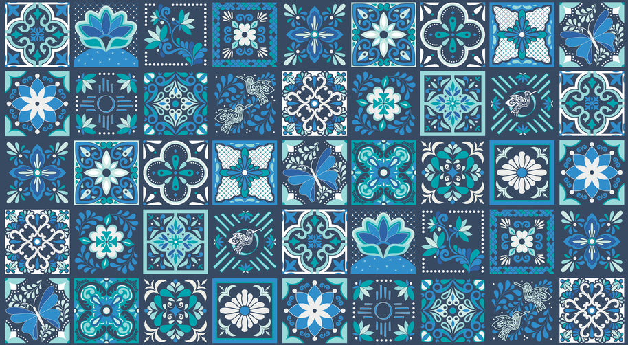 Moda Fabrics - Land of Enchantment Blue Aqua 1/2m