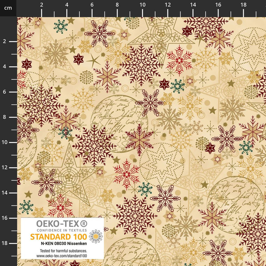 4591-200 Beige Gold, We Love Christmas by Stof Fabrics 1/2m