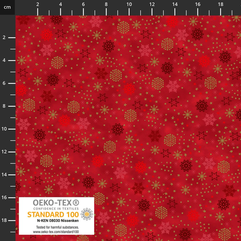 4591-404 Red Gold, We Love Christmas by Stof Fabrics 1/2m