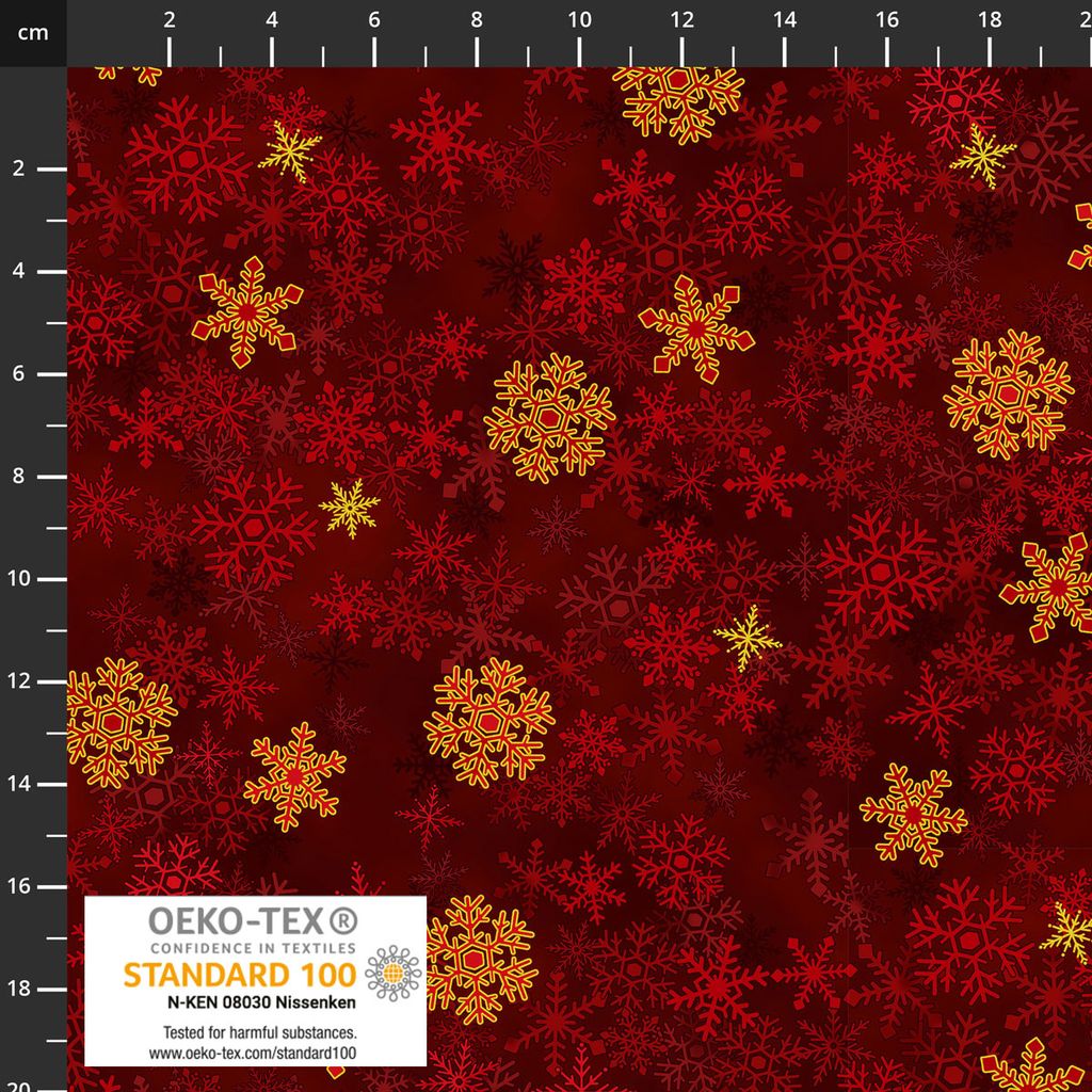 4592-002 Red Gold, We Love Christmas by Stof Fabrics 1/2m