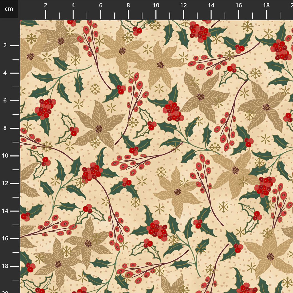 4592-203 Beige Gold, We Love Christmas by Stof Fabrics 1/2m