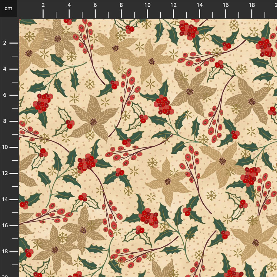 4592-203 Beige Gold, We Love Christmas by Stof Fabrics 1/2m