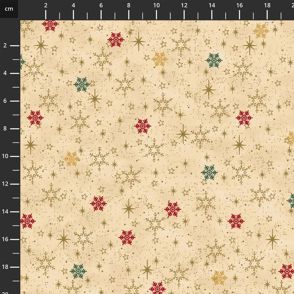 4592-204 Beige Gold, We Love Christmas by Stof Fabrics 1/2m