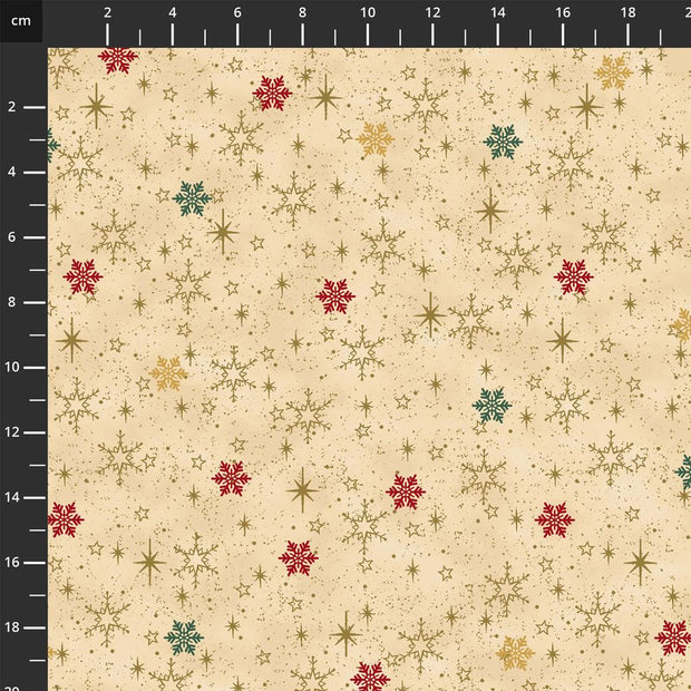 4592-204 Beige Gold, We Love Christmas by Stof Fabrics 1/2m