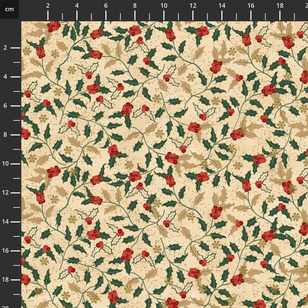 4592-205 Beige Gold, We Love Christmas by Stof Fabrics 1/2m