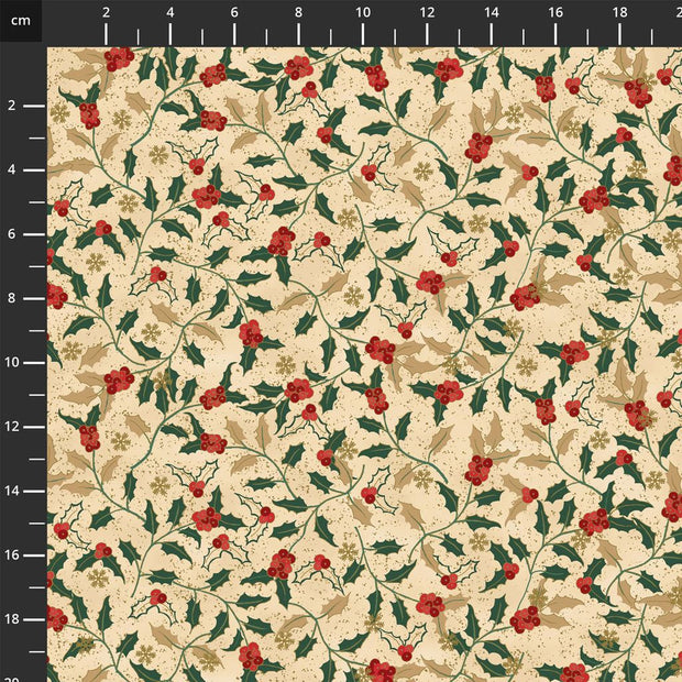4592-205 Beige Gold, We Love Christmas by Stof Fabrics 1/2m