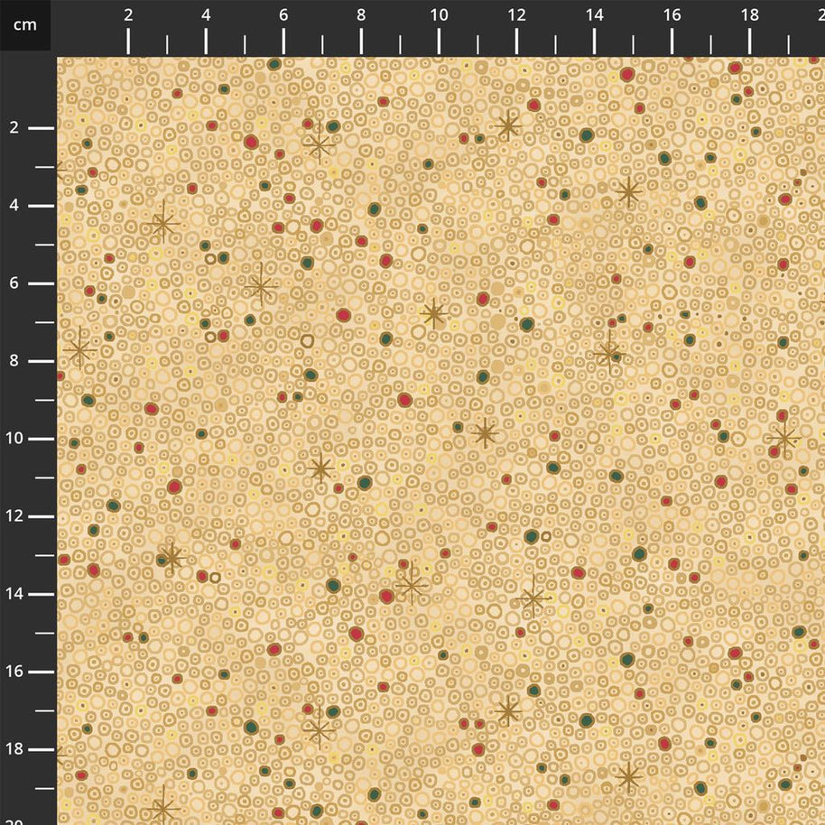 4592-211 Beige Gold, We Love Christmas by Stof Fabrics 1/2m