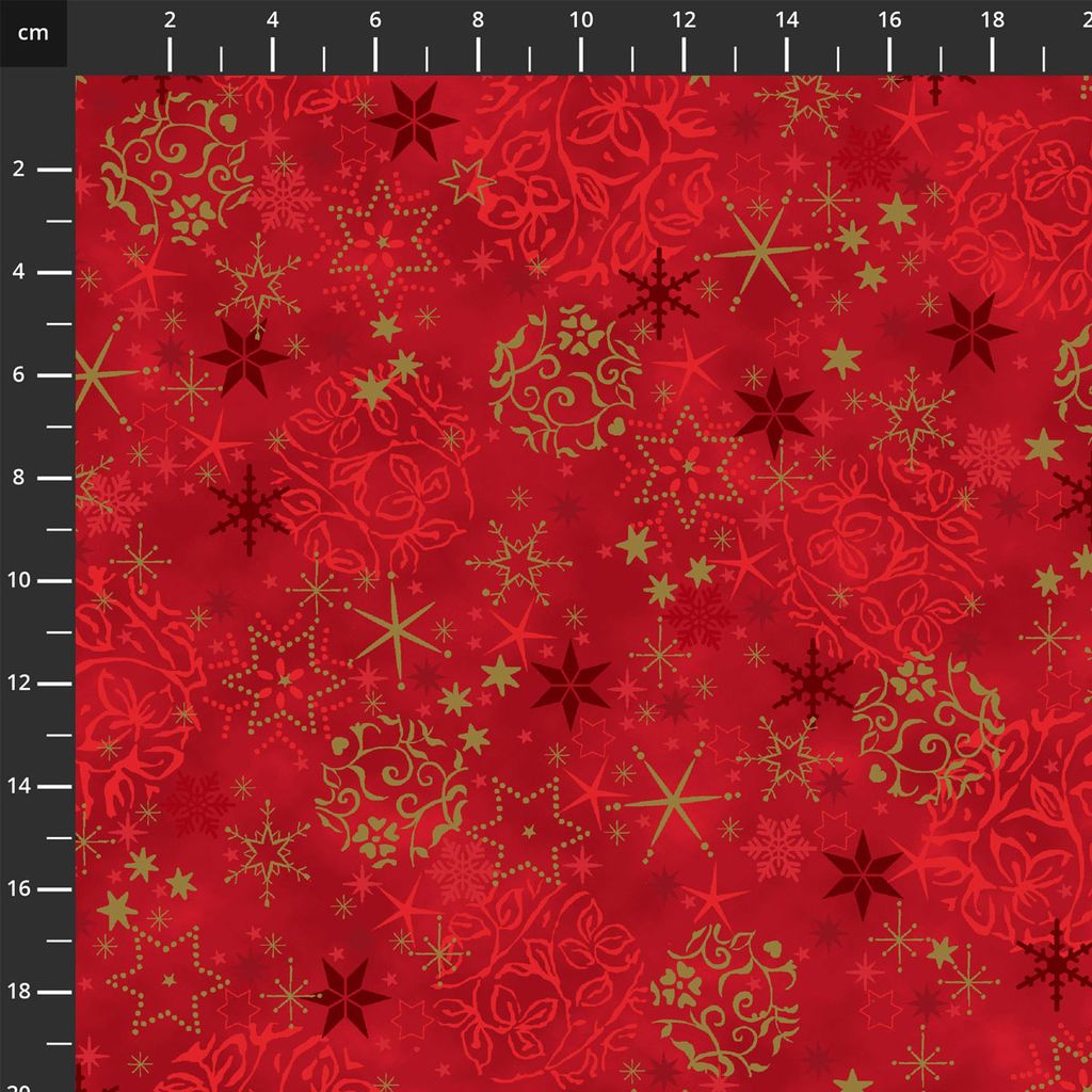 4592-400 Red Gold, We Love Christmas by Stof Fabrics 1/2m
