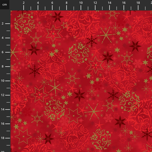 4592-400 Red Gold, We Love Christmas by Stof Fabrics 1/2m