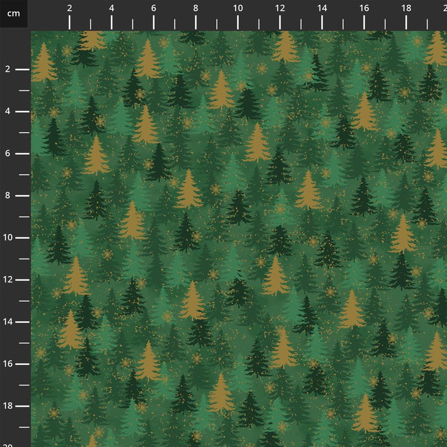 4592-802 Green Gold, We Love Christmas by Stof Fabrics 1/2m