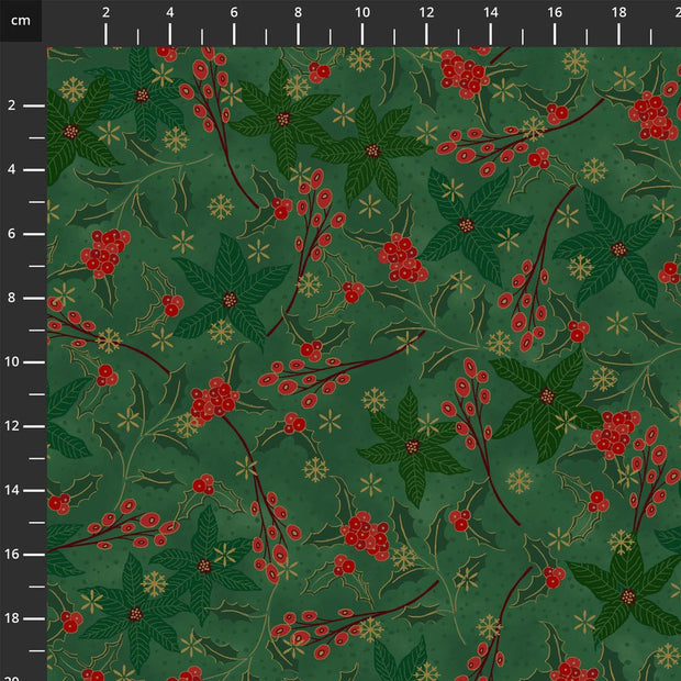 4592-803 Green Gold, We Love Christmas by Stof Fabrics 1/2m