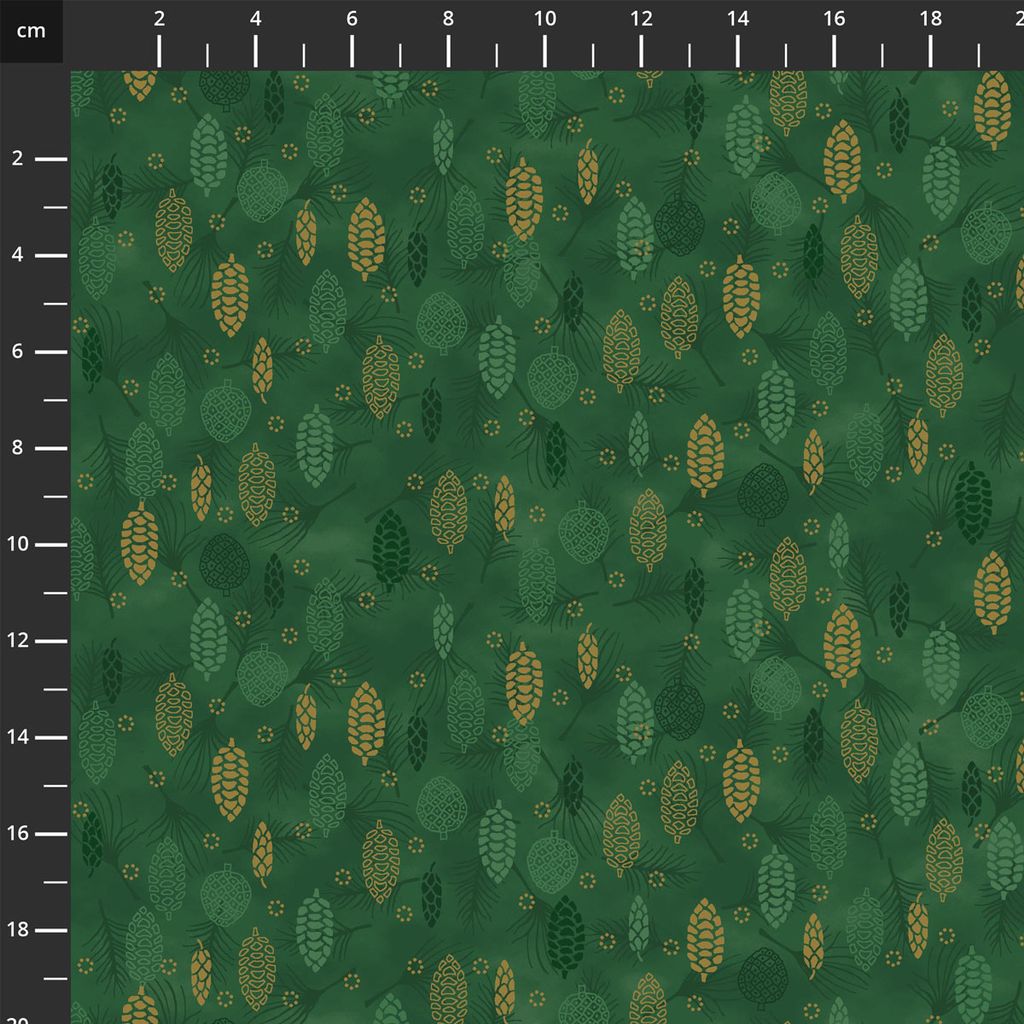 4592-805 Green Gold, We Love Christmas by Stof Fabrics 1/2m