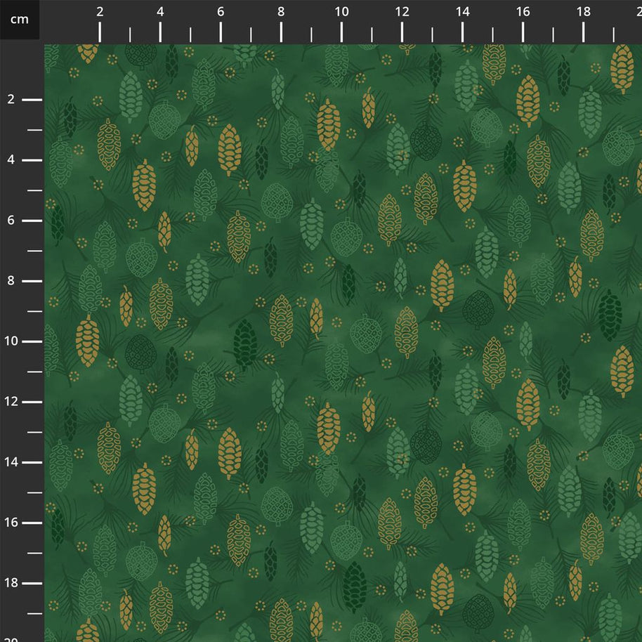 4592-805 Green Gold, We Love Christmas by Stof Fabrics 1/2m