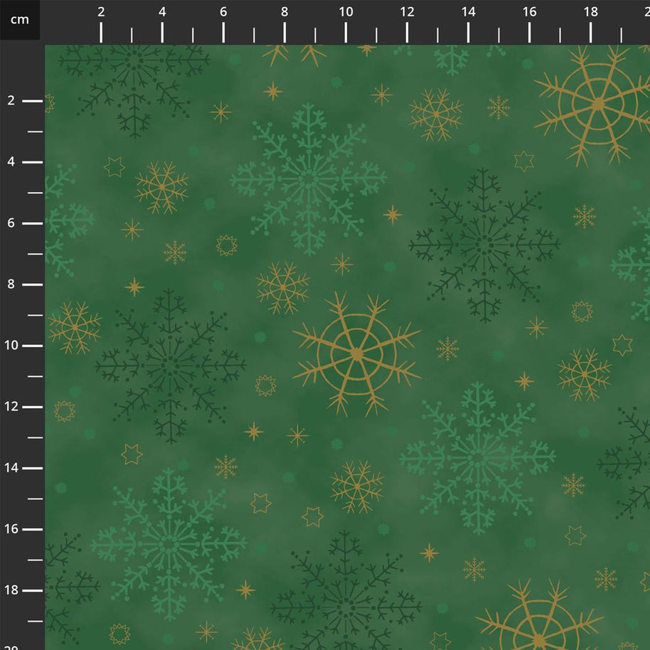 4592-811 Green Gold, We Love Christmas by Stof Fabrics 1/2m