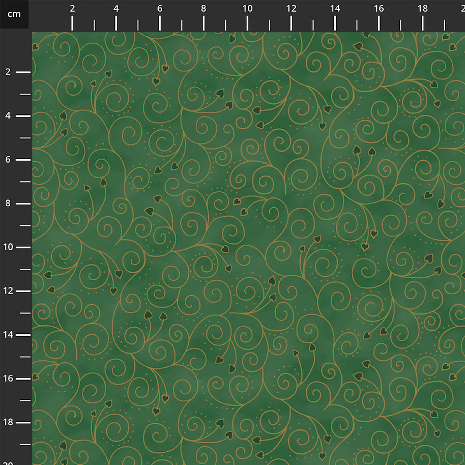 4592-812 Green Gold, We Love Christmas by Stof Fabrics 1/2m
