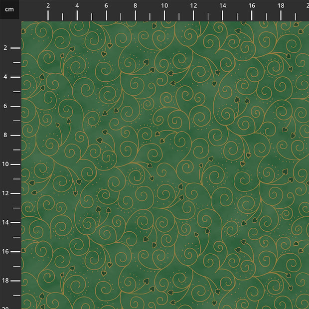 4592-812 Green Gold, We Love Christmas by Stof Fabrics 1/2m
