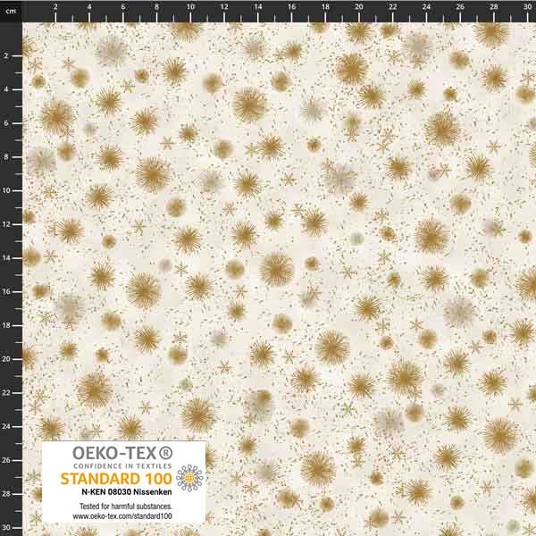 4599-131 Cream Gold, We Love Christmas by Stof Fabrics 1/2m