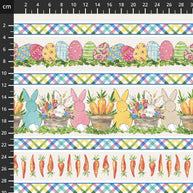 Peek A Boo Bunnies Border Stripe Cream