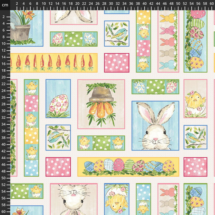 Peek A Boo Bunnies Patchwork Cream