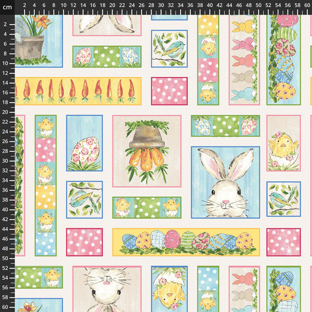 Peek A Boo Bunnies Patchwork Cream