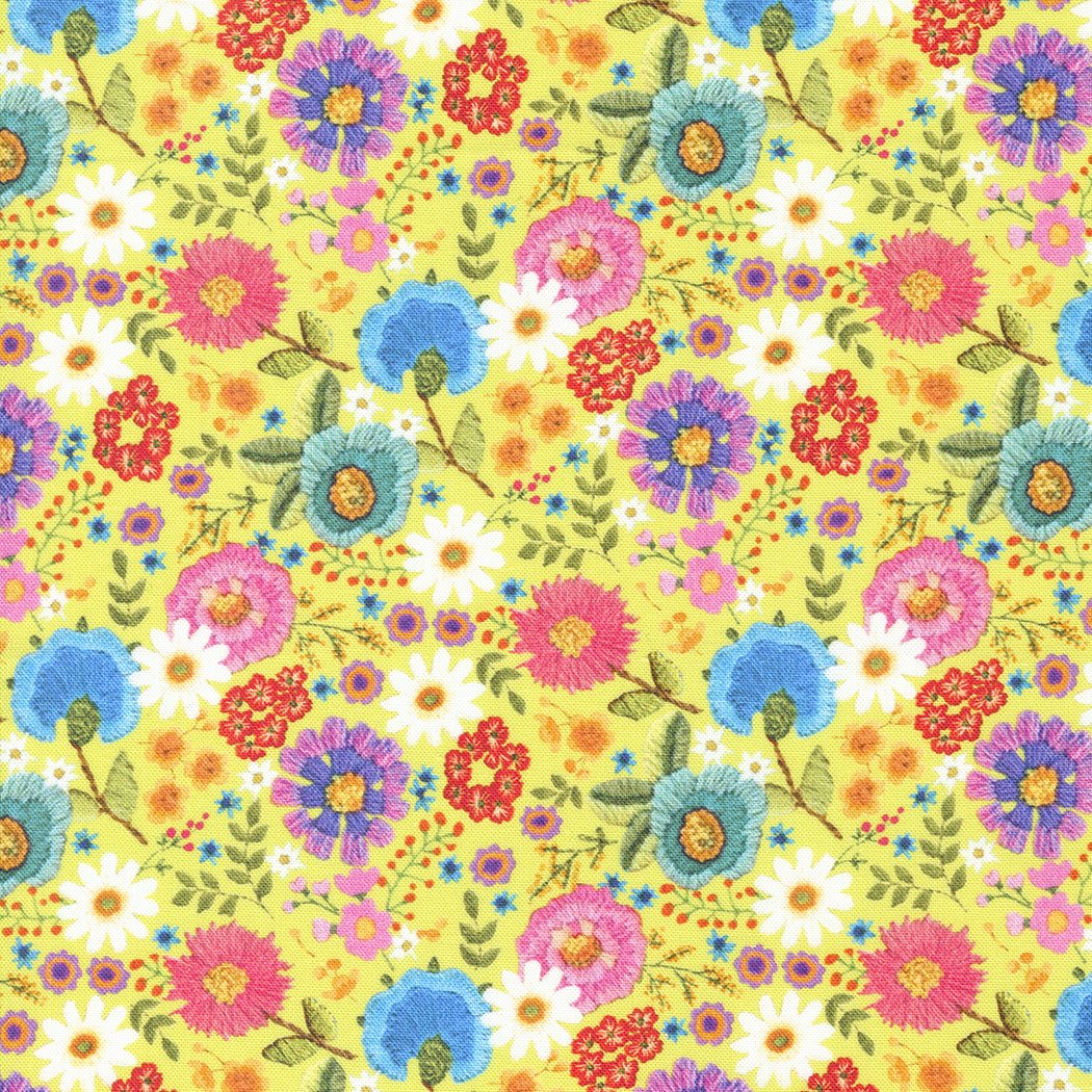 Moda Fabrics -Vintage Soul Yellow 1/2m