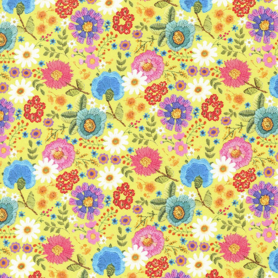 Moda Fabrics -Vintage Soul Yellow 1/2m
