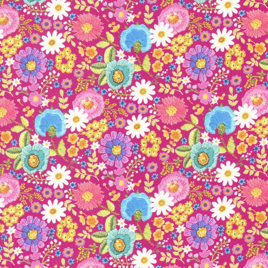 Moda Fabrics -Vintage Soul Hot Pink 1/2m