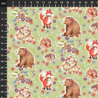 In The Thicket Green Multi Woodland Animals