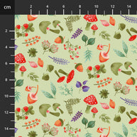 In The Thicket Multi Dark Pink Tossed Woodland Animals