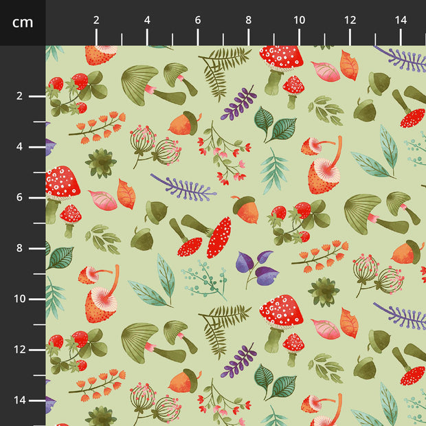 In The Thicket Multi Dark Pink Tossed Woodland Animals